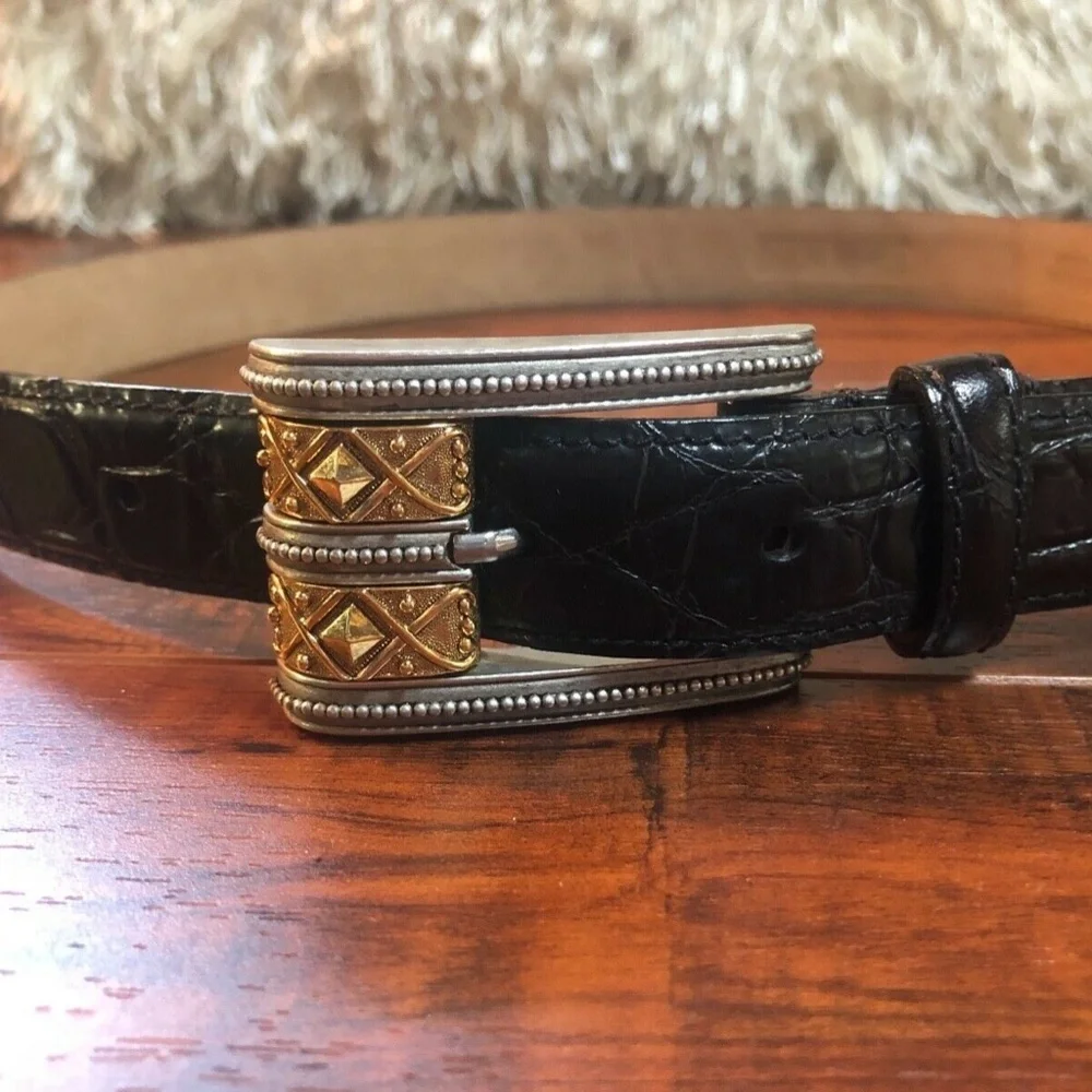 WCM NEW YORK BLACK CALFSKIN LEATHER BELT